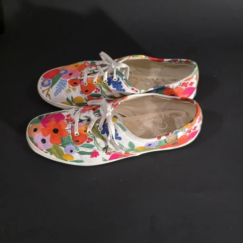 Keds Womens Floral Canvas Sneakers sz 8.5